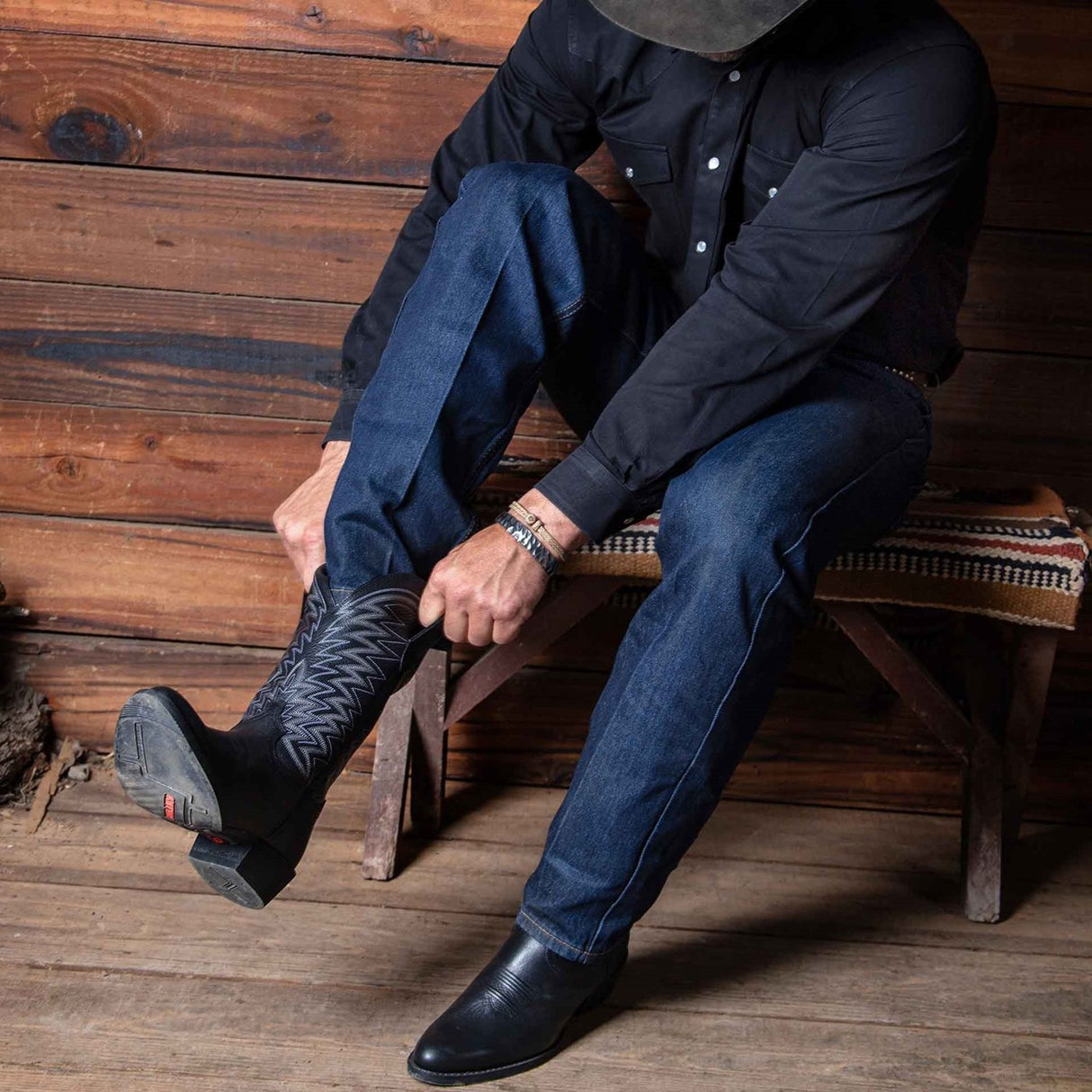 Herren Rebel Frontier Westernstiefel Onyx-Schwarz