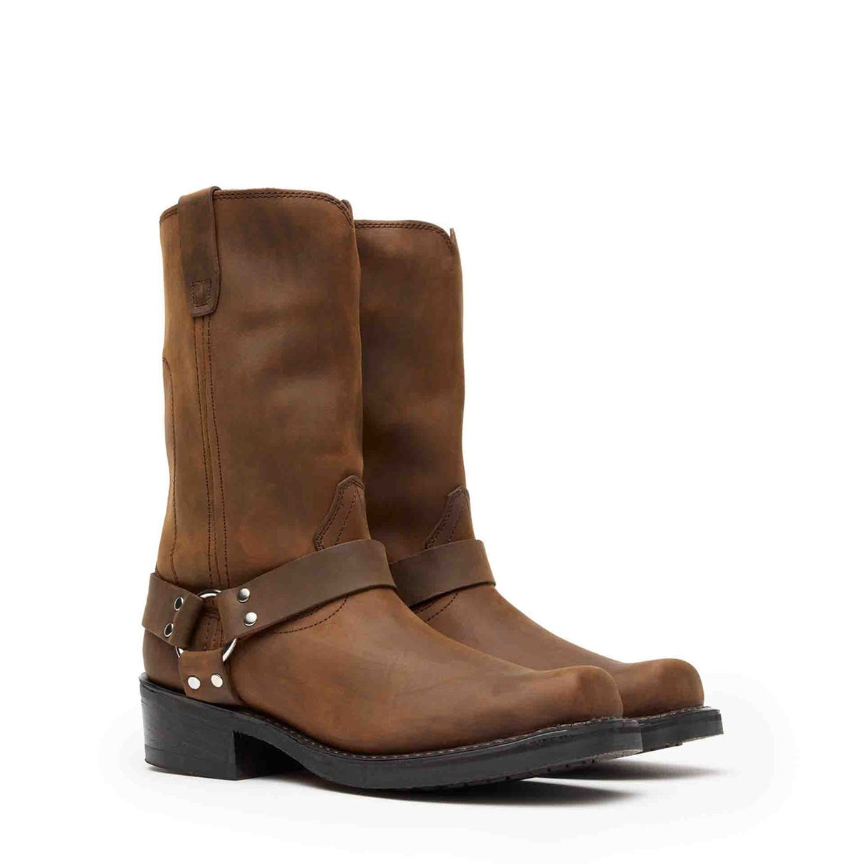 Herren Harness Bikerboots Distressed-Braun