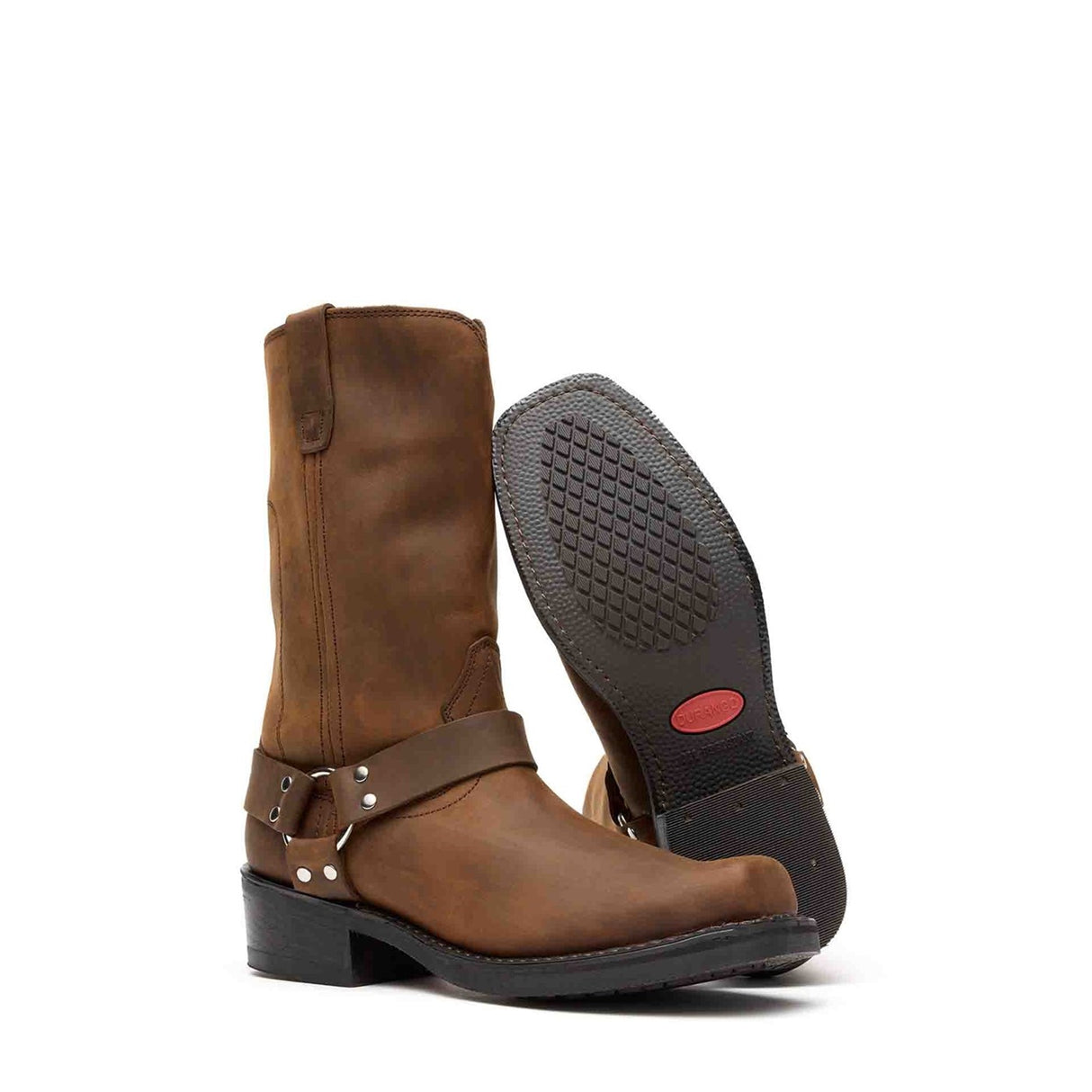 Herren Harness Bikerboots Distressed-Braun
