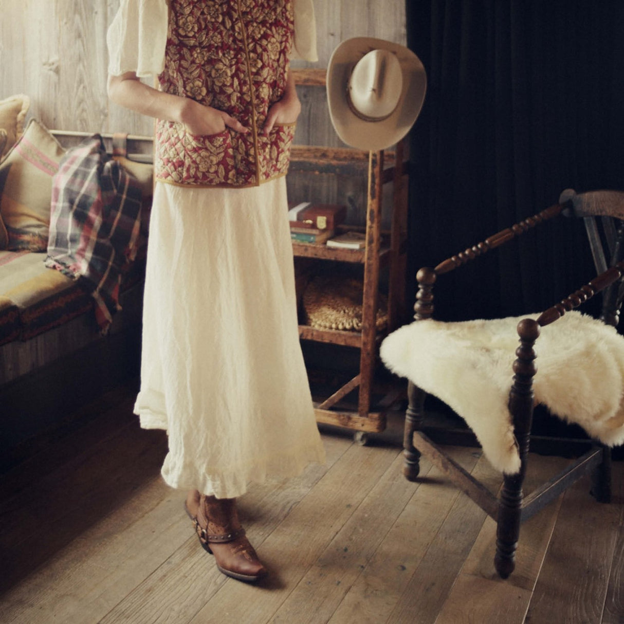 Damen Crush Westernstiefel Rehbraun