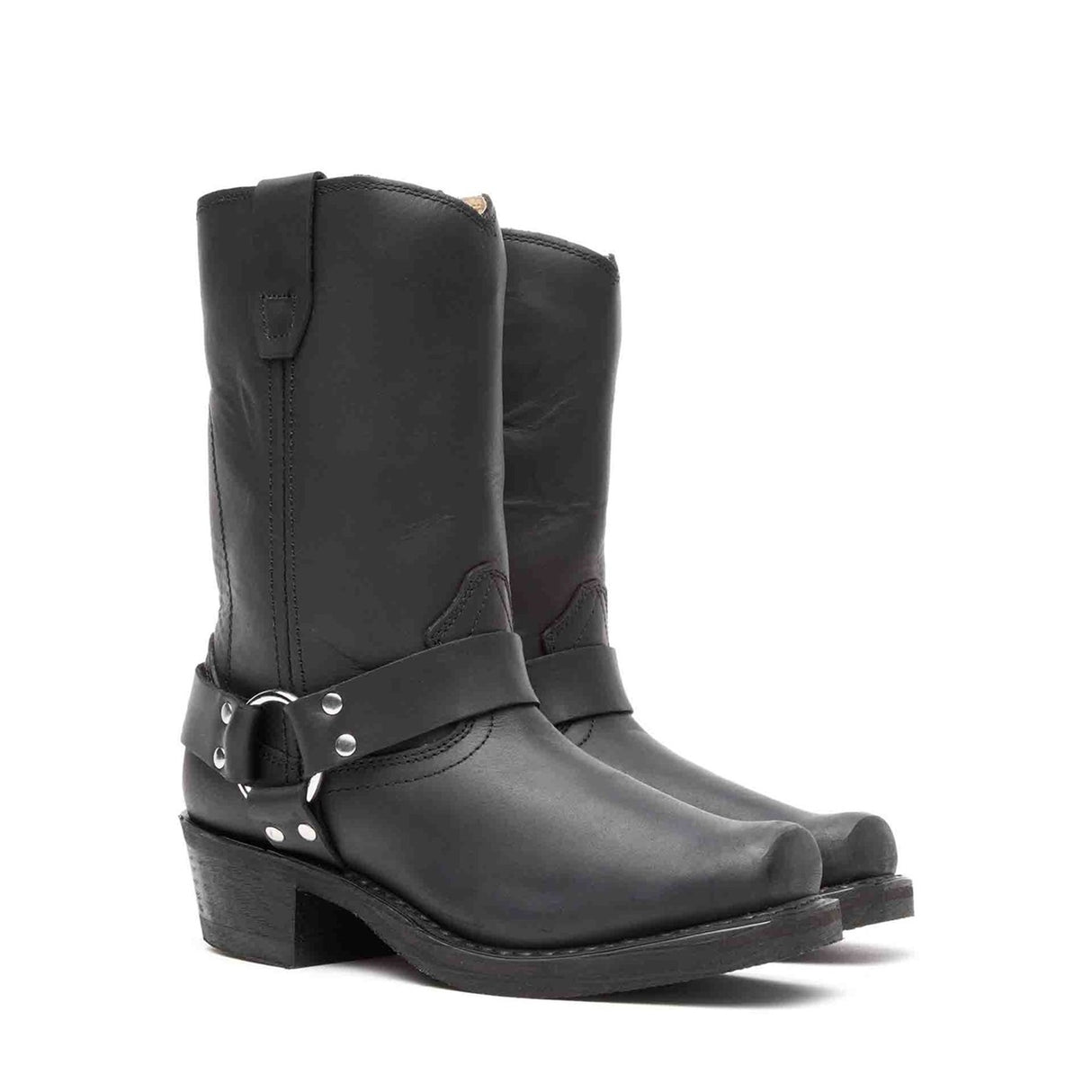 Damen Harness Bikerboots Schwarz