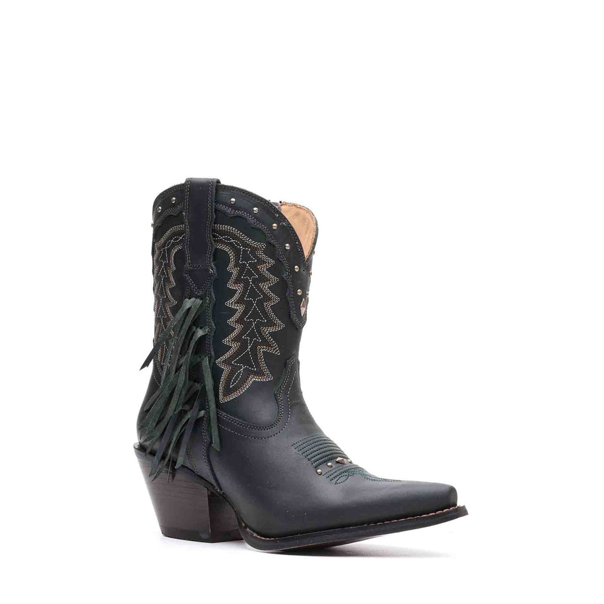 Damen Crush Westernstiefel Sattelbraun und Denimblau