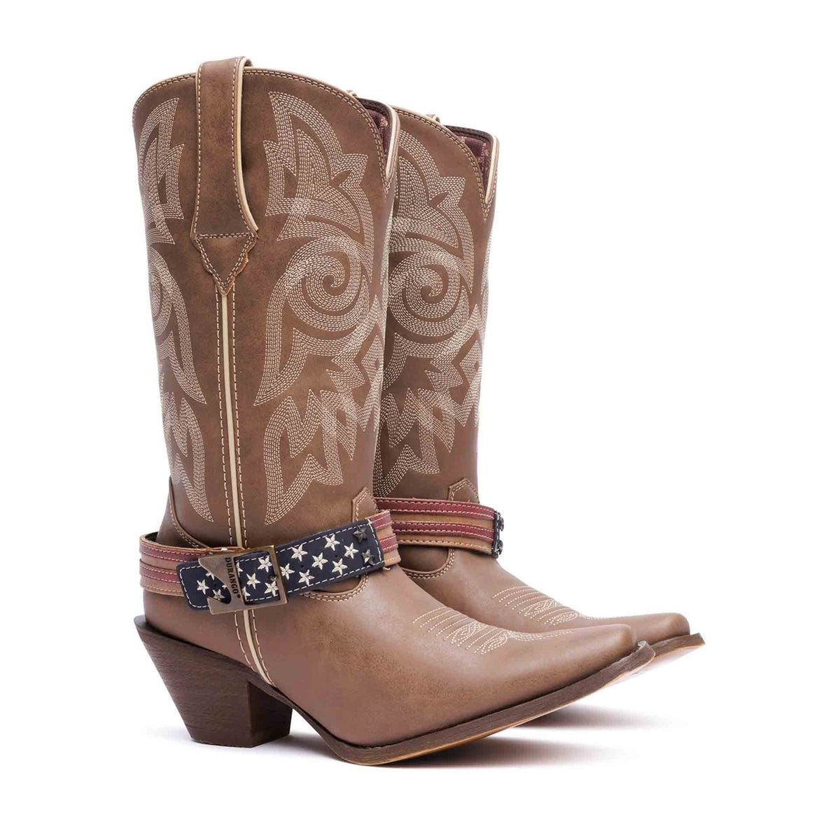 Damen Crush Flag Accessory Westernstiefel Braun/Khaki
