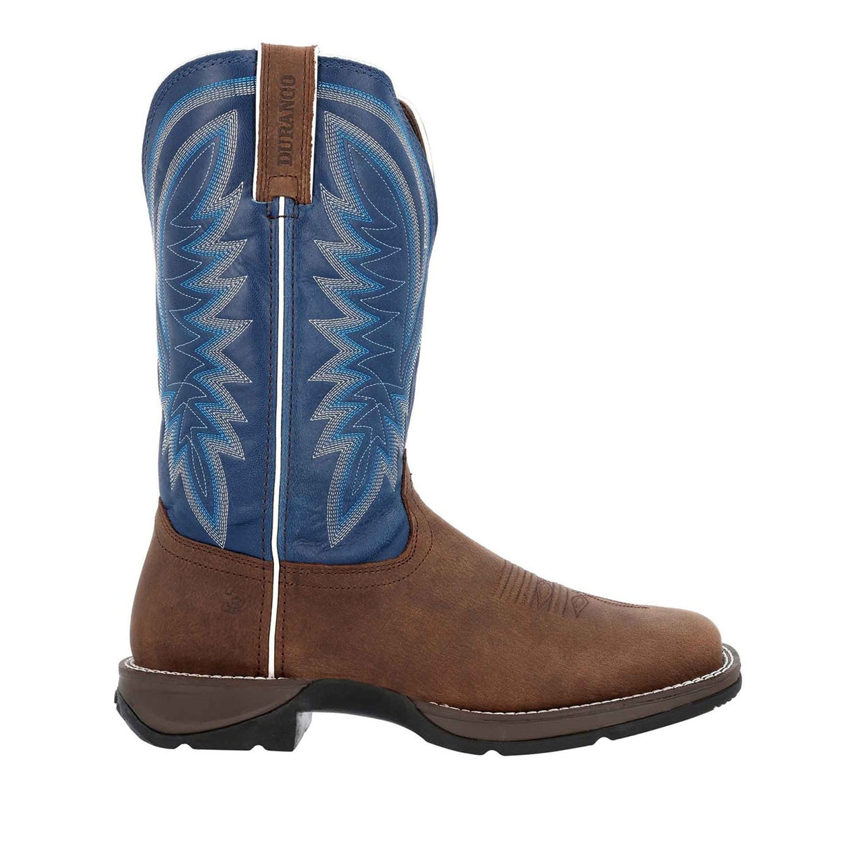 Herren Rebel Westernstiefel Sattelbraun und Denimblau