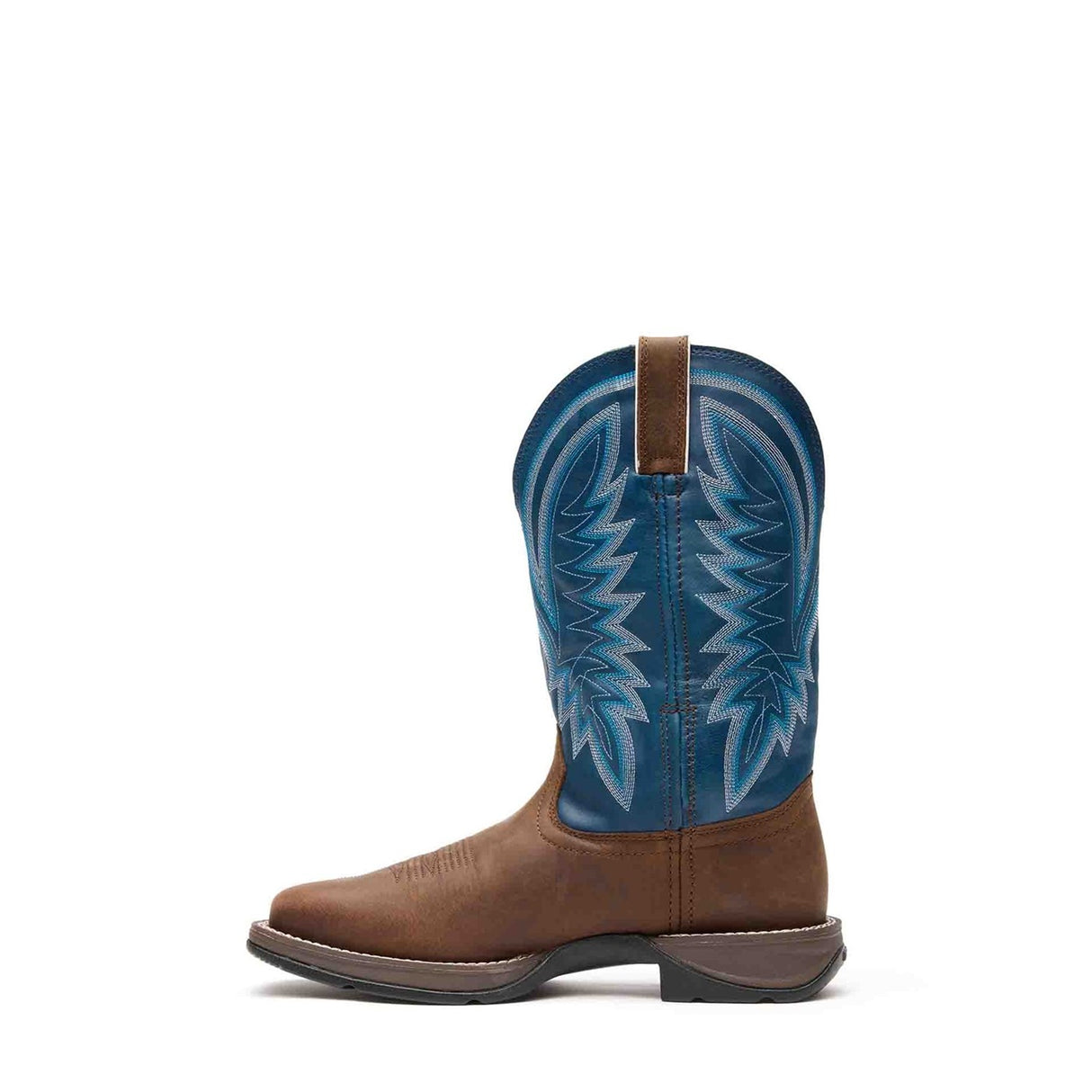 Herren Rebel Westernstiefel Sattelbraun und Denimblau