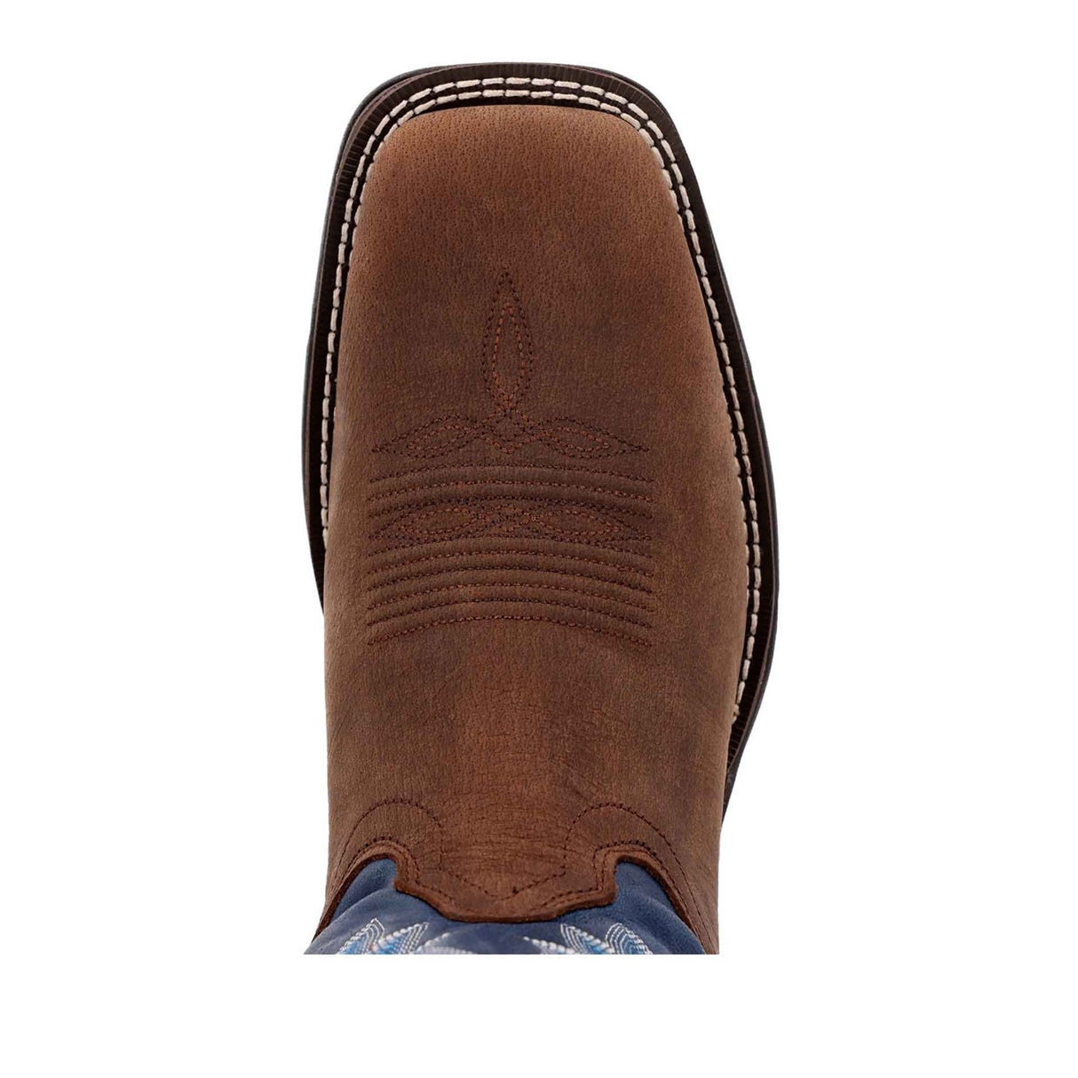 Herren Rebel Westernstiefel Sattelbraun und Denimblau