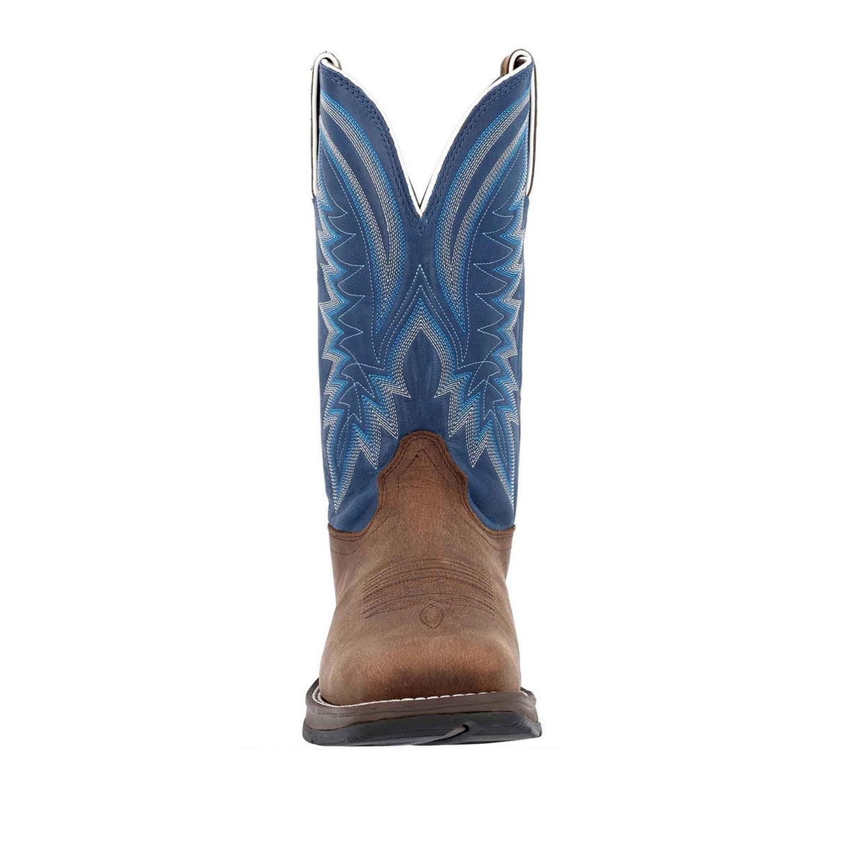Herren Rebel Westernstiefel Sattelbraun und Denimblau