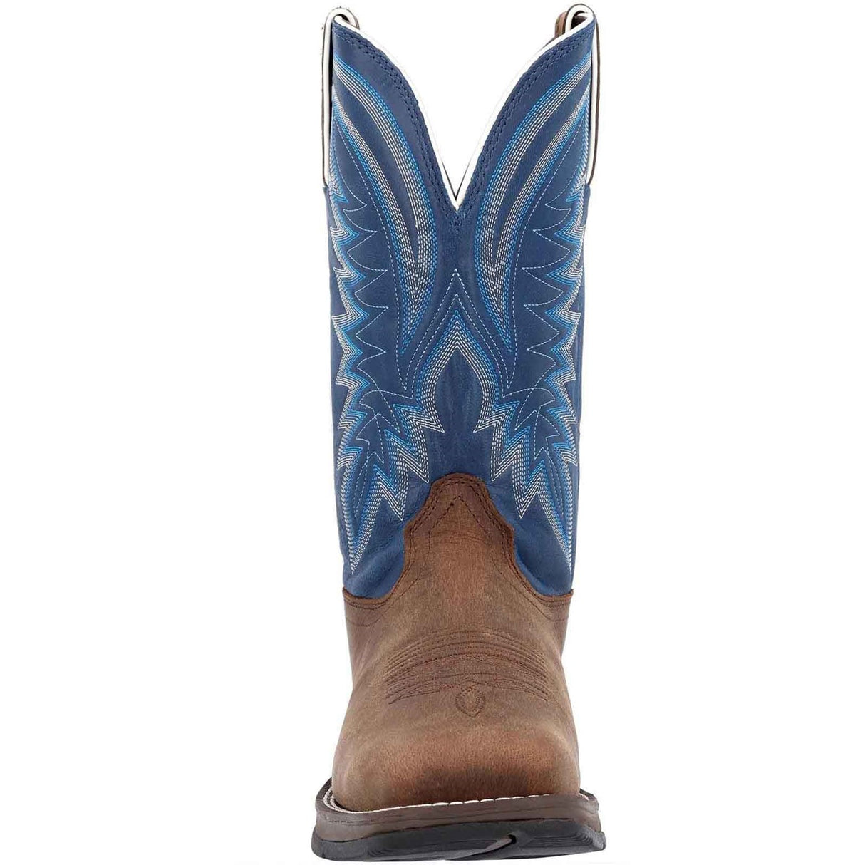 Herren Rebel Westernstiefel Sattelbraun und Denimblau