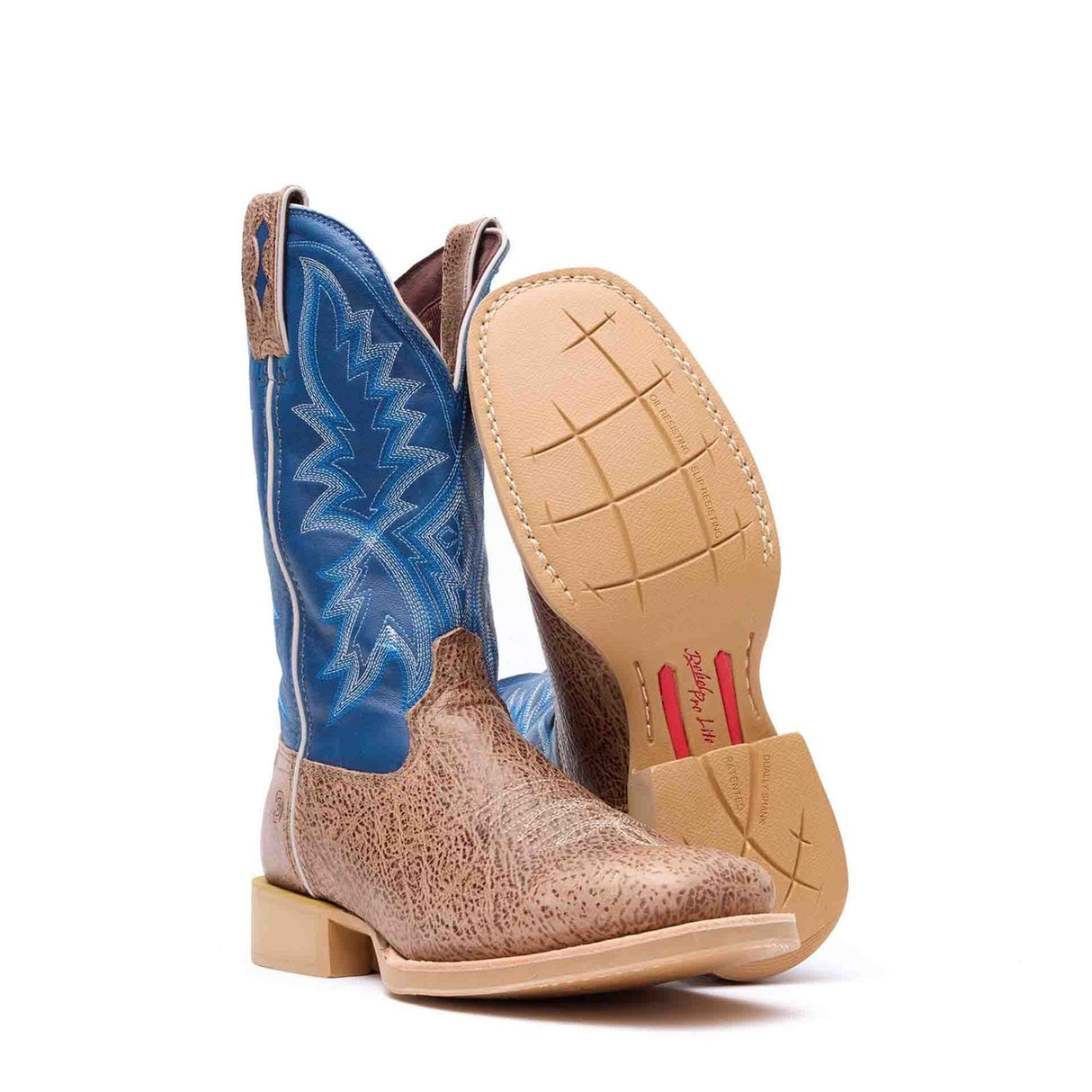 Herren Rebel Pro Lite Westernstiefel Helles Bueffelbraun und Nebel