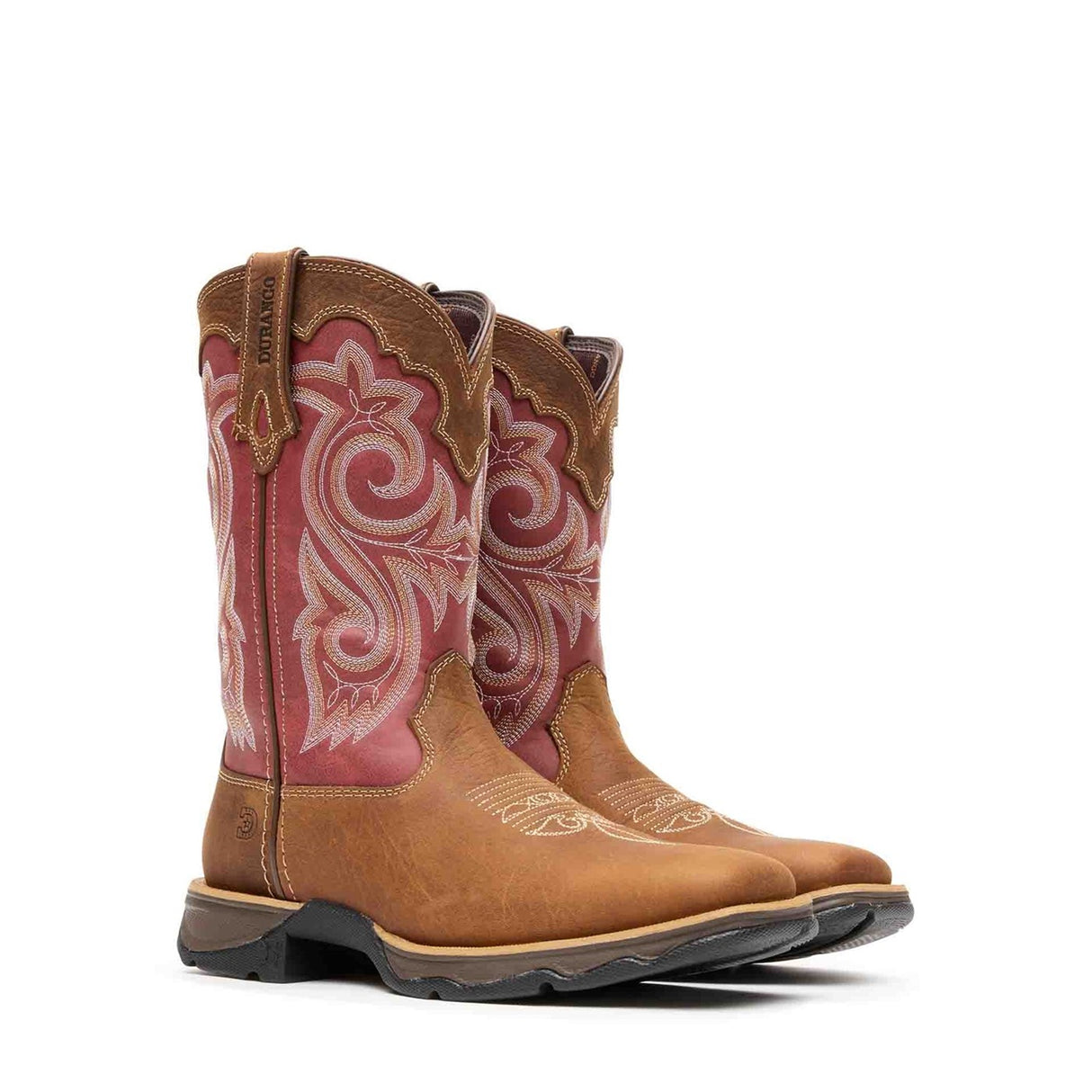 Damen Lady Rebel Westernstiefel Eichenbraun und Rostrot