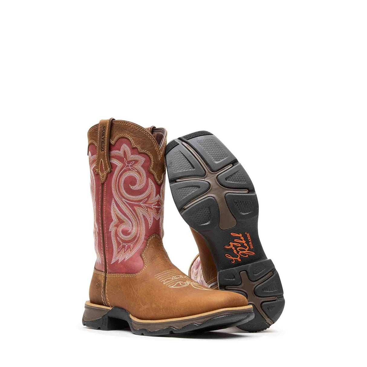 Damen Lady Rebel Westernstiefel Eichenbraun und Rostrot