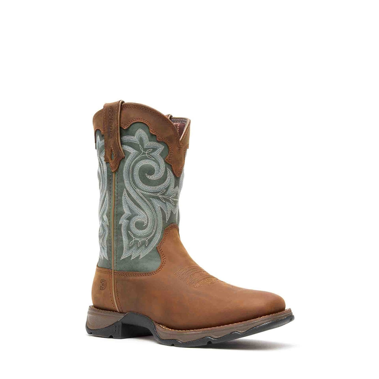 Damen Lady Rebel Wasserdichte Westernstiefel Braun und Immergrun