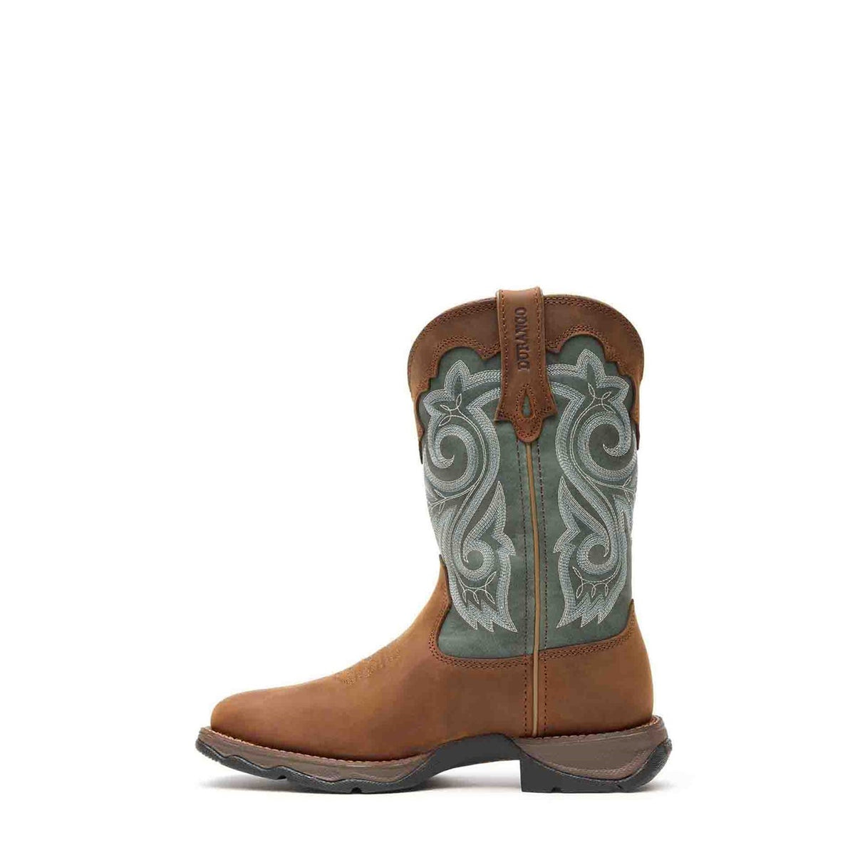 Damen Lady Rebel Wasserdichte Westernstiefel Braun und Immergrun