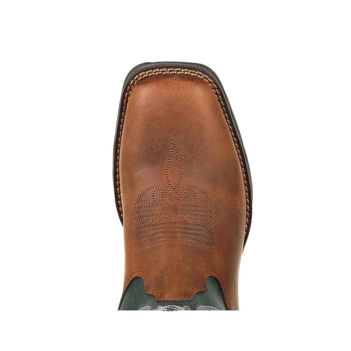 Damen Lady Rebel Wasserdichte Westernstiefel Braun und Immergrün