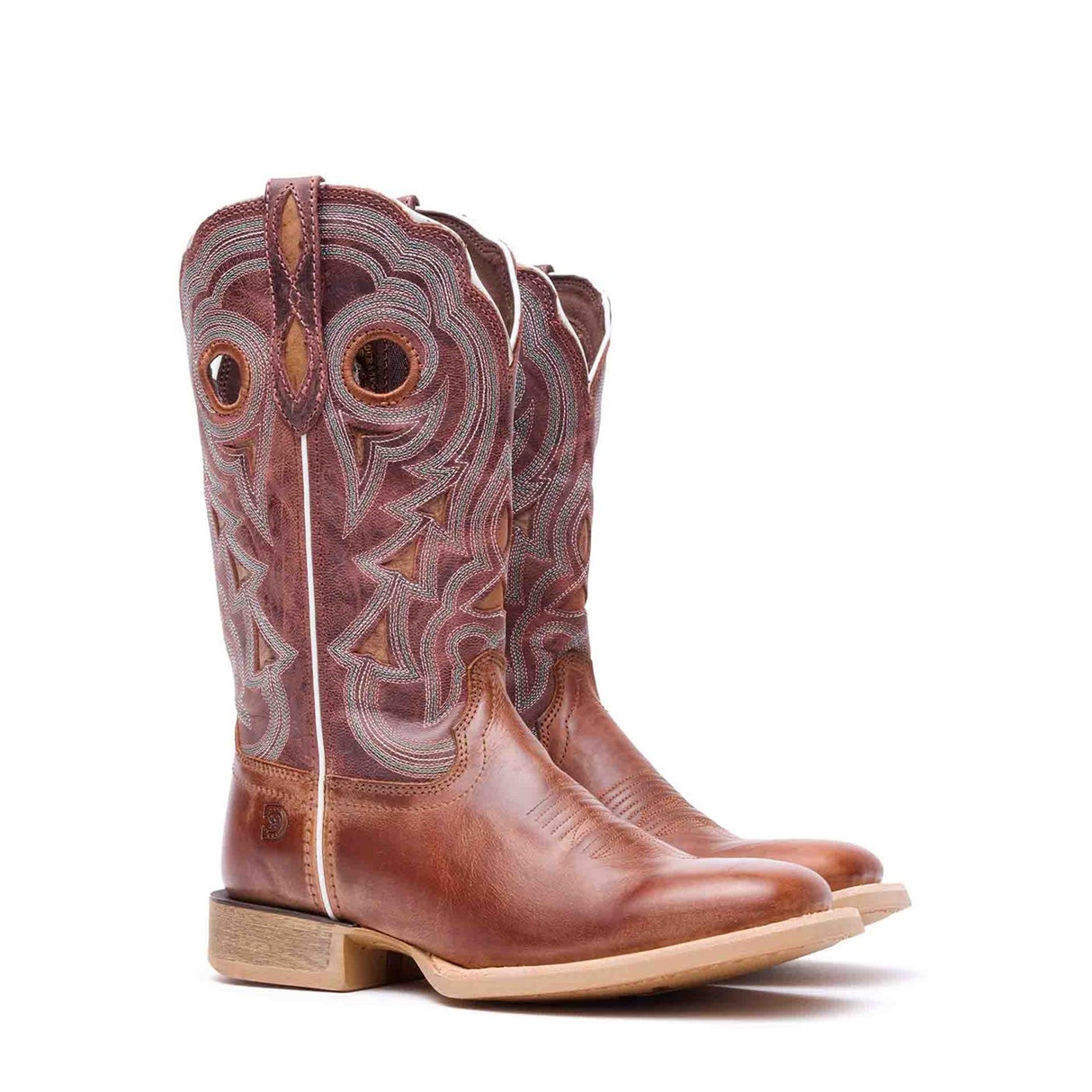 Damen Lady Rebel Pro Westernstiefel Altbraun Himmelblau