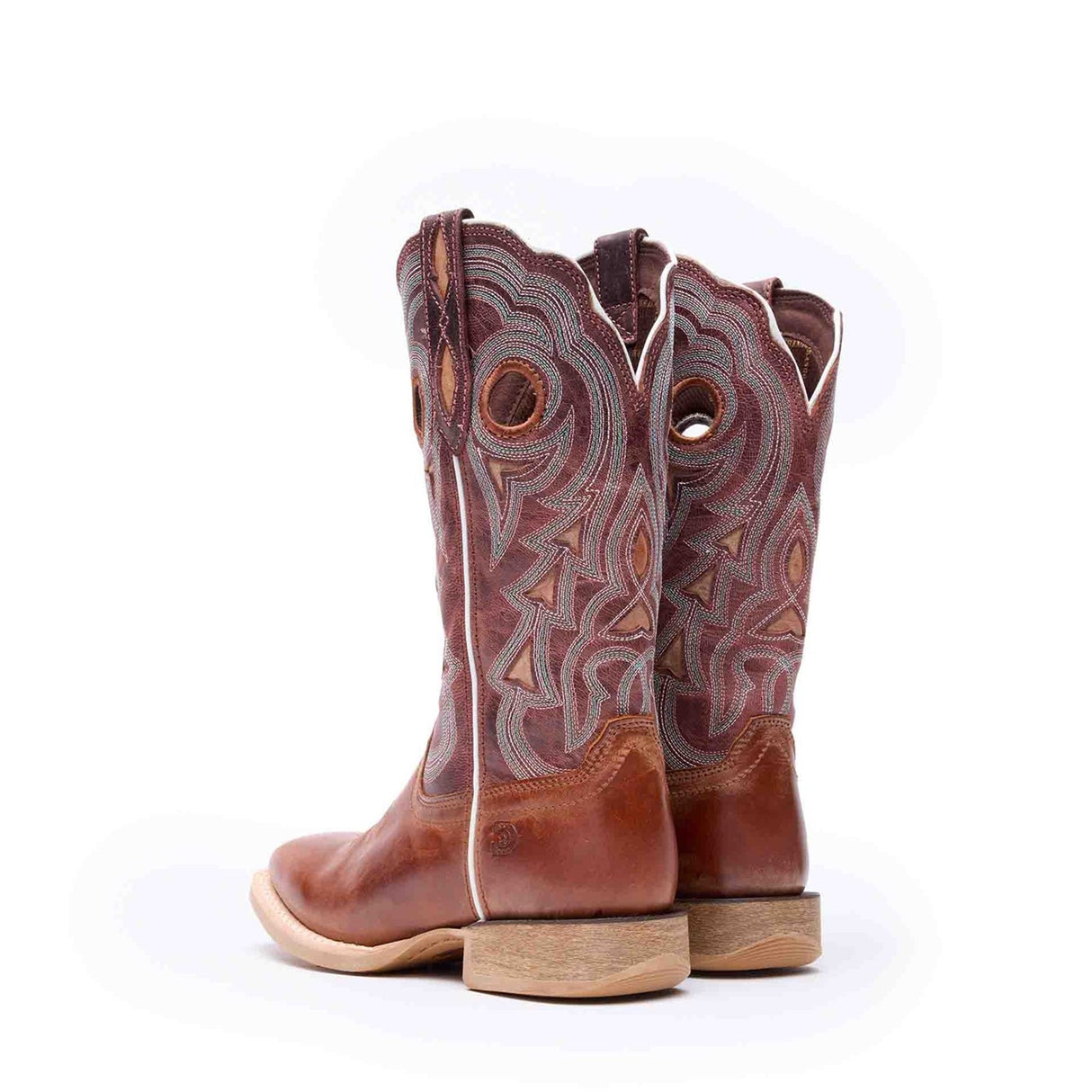 Damen Lady Rebel Pro Westernstiefel Altbraun Himmelblau