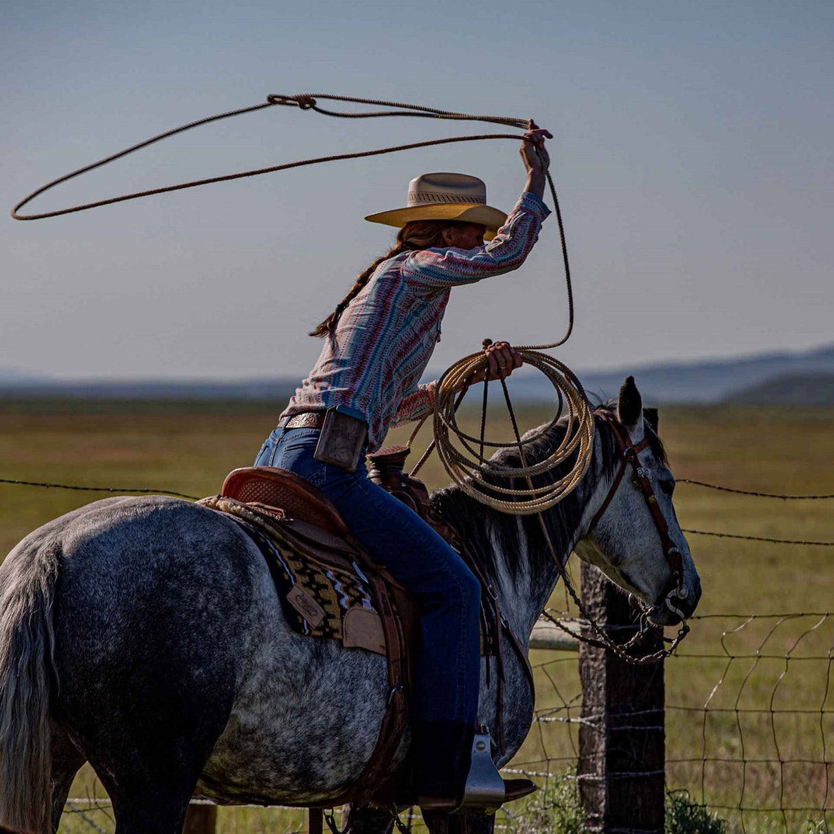 Damen Lady Rebel Pro Westernstiefel Altbraun Himmelblau