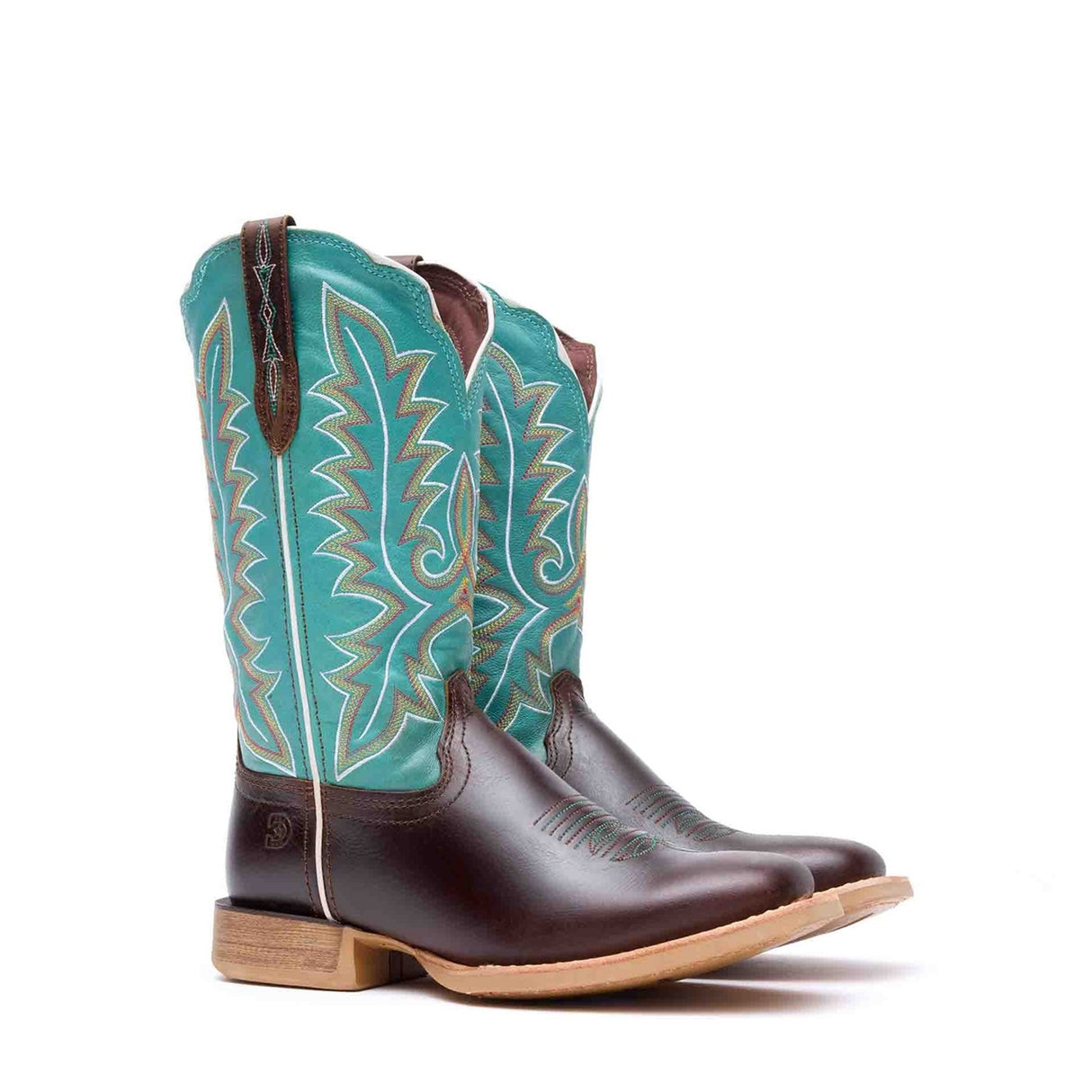 Damen Lady Rebel Pro Westernstiefel Kastanienbraun und Arktisblau