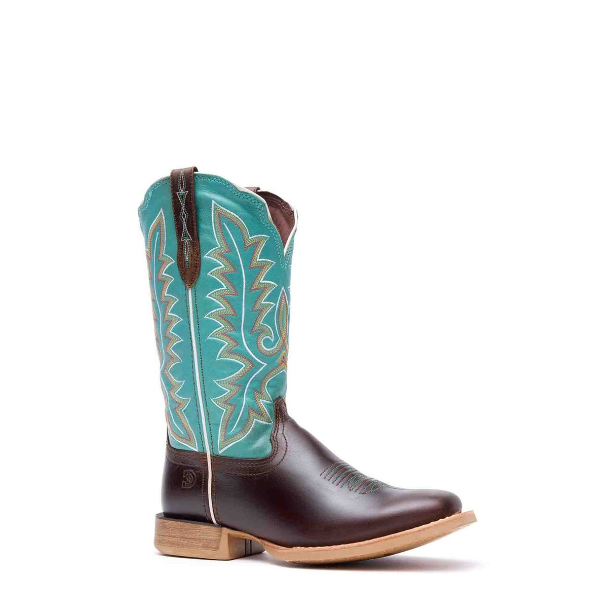 Damen Lady Rebel Pro Westernstiefel Kastanienbraun und Arktisblau