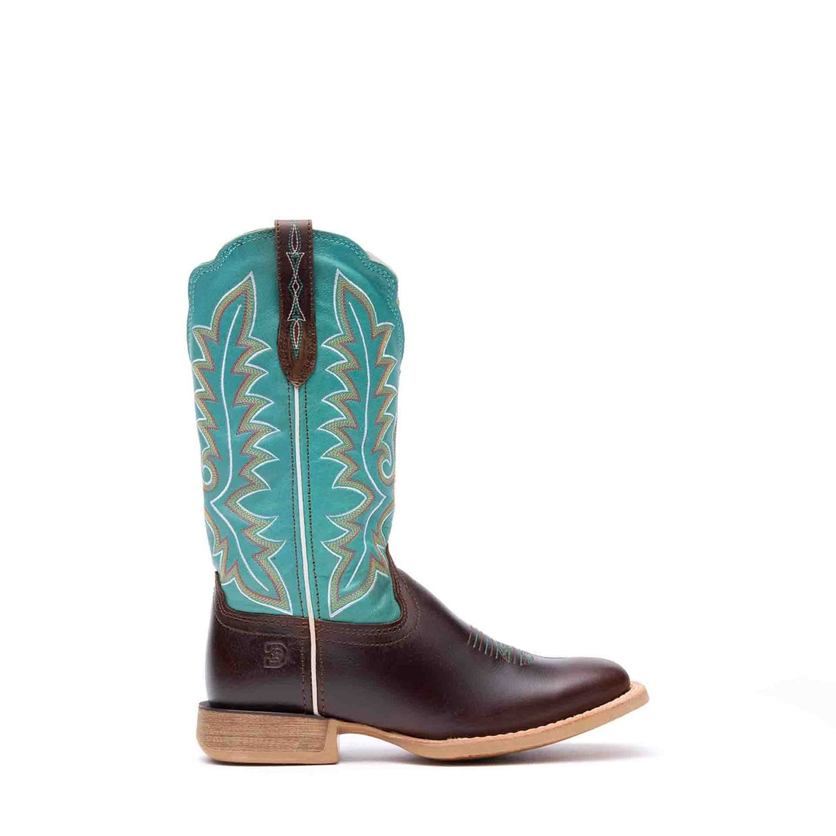 Damen Lady Rebel Pro Westernstiefel Kastanienbraun und Arktisblau
