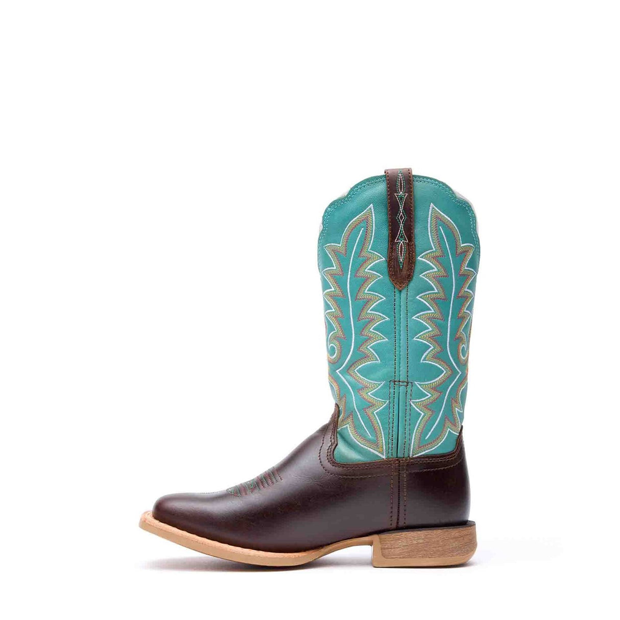Damen Lady Rebel Pro Westernstiefel Kastanienbraun und Arktisblau