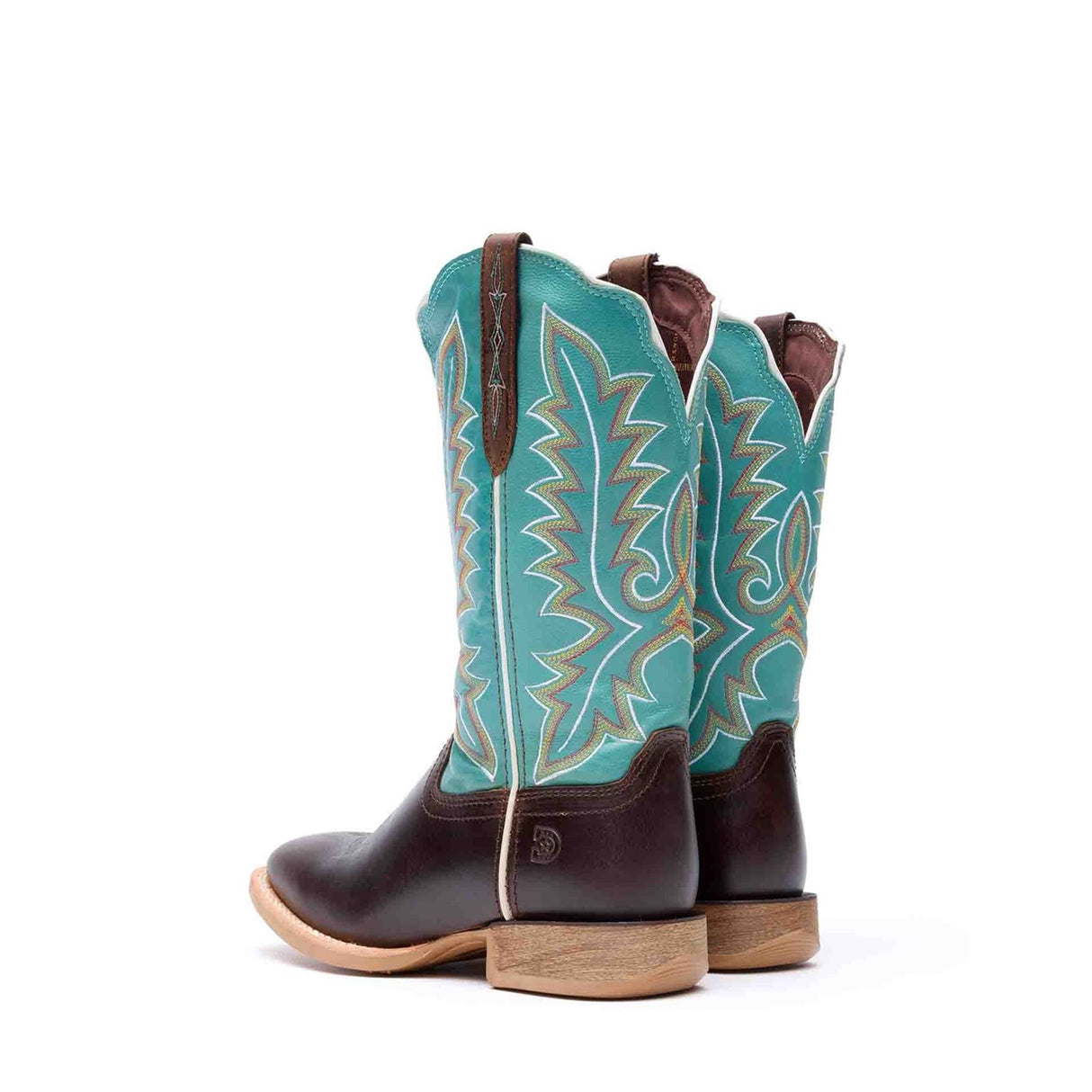 Damen Lady Rebel Pro Westernstiefel Kastanienbraun und Arktisblau