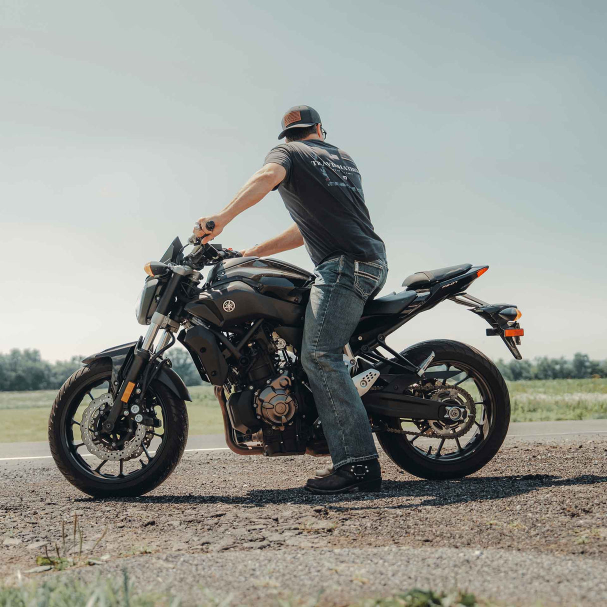 Herren Harness Bikerboots Schwarz geölt