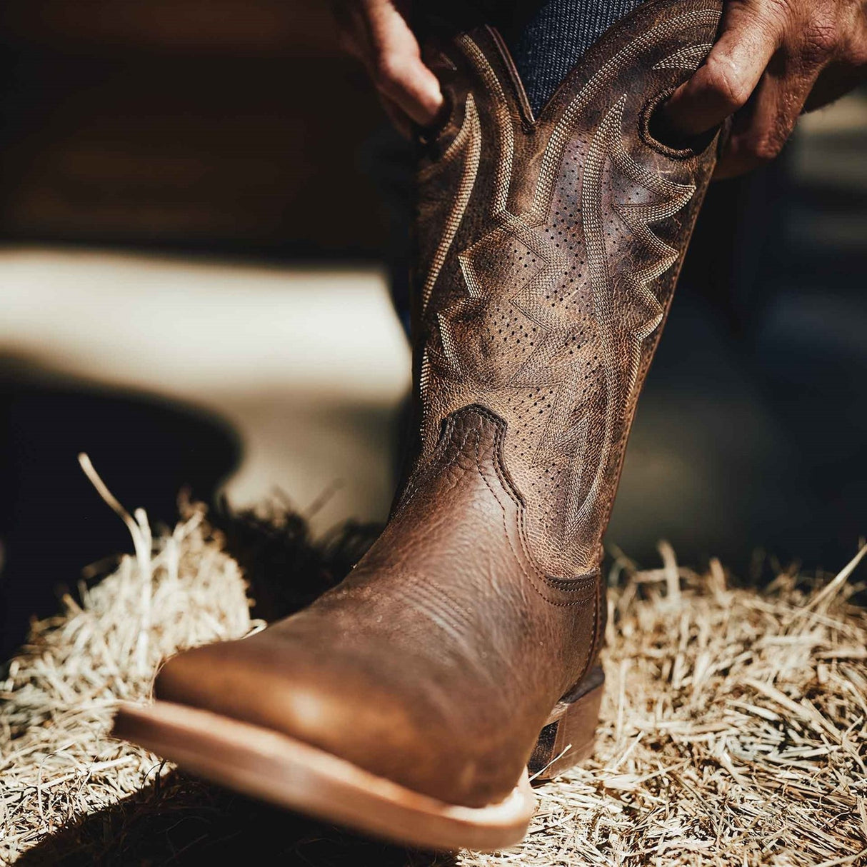 Herren Rebel Pro Westernstiefel Kastanienbraun