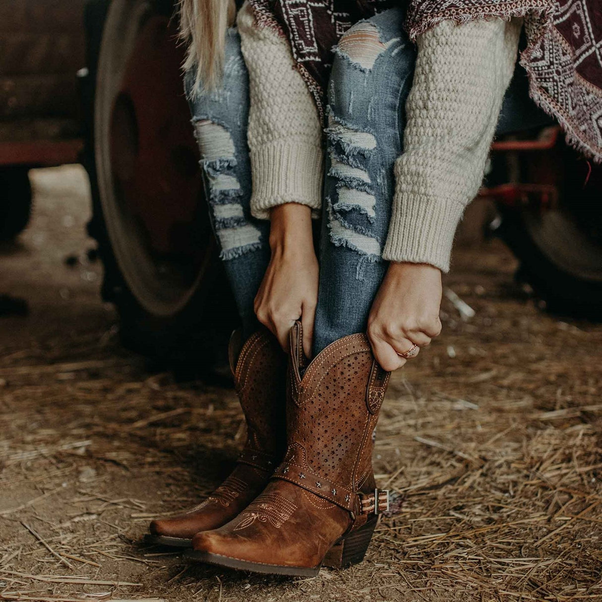 Damen Crush Westernstiefel Rehbraun