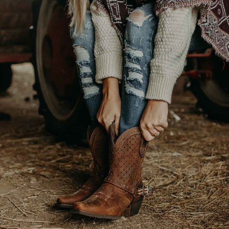 Damen Crush Westernstiefel Rehbraun