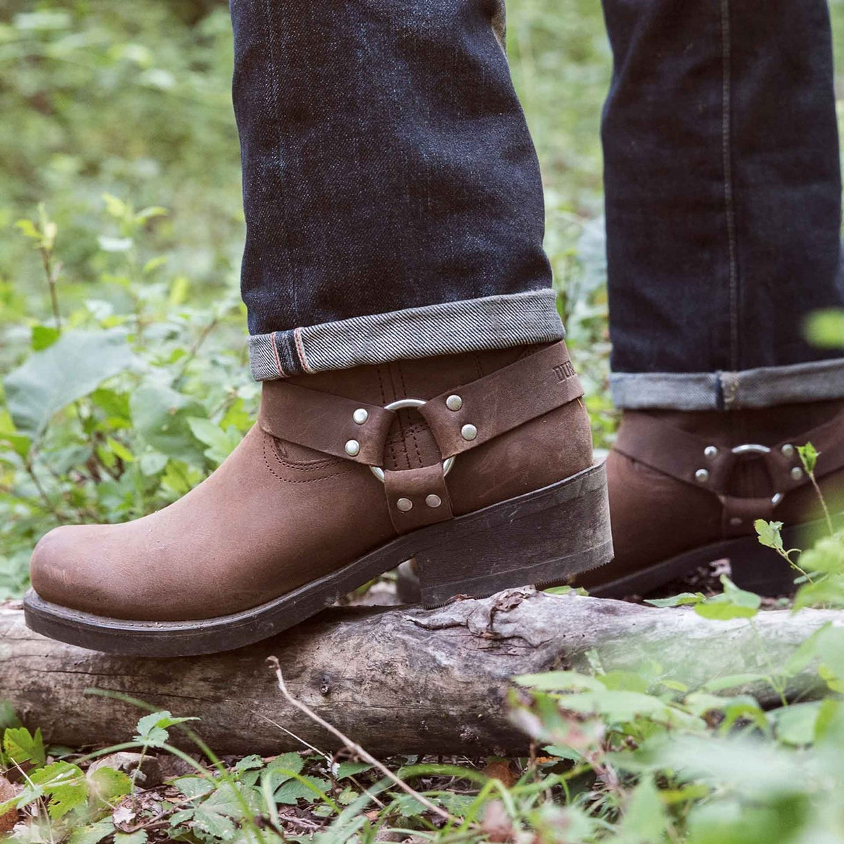 Damen Harness Bikerboots Braun Harness