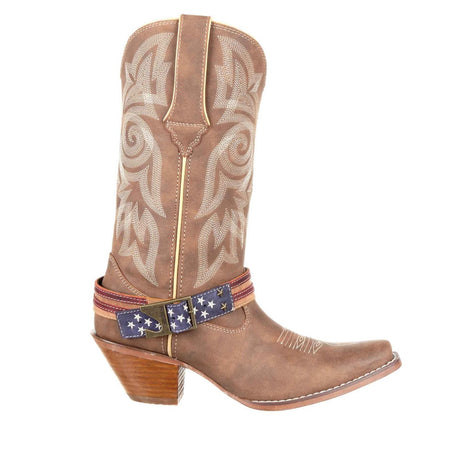 Damen Crush Flag Accessory Westernstiefel Braun/Khaki