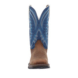 Herren Rebel Westernstiefel Sattelbraun und Denimblau