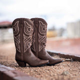 Damen Crush Westernstiefel Milchschokolade