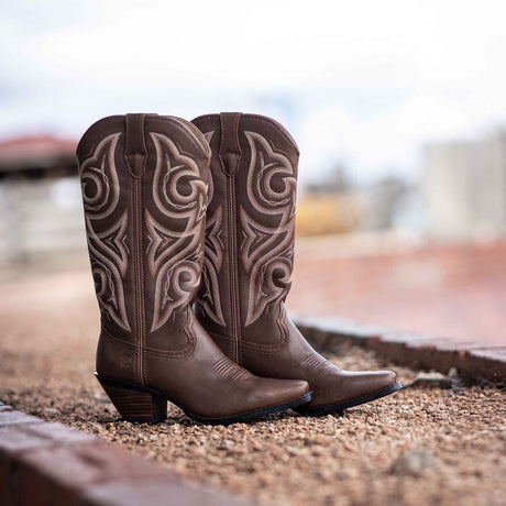 Damen Crush Westernstiefel Milchschokolade