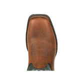 Damen Lady Rebel Wasserdichte Westernstiefel Braun und Immergrün