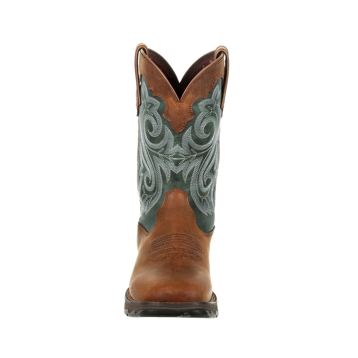Damen Lady Rebel Wasserdichte Westernstiefel Braun und Immergrün