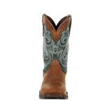 Damen Lady Rebel Wasserdichte Westernstiefel Braun und Immergrün