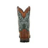 Damen Lady Rebel Wasserdichte Westernstiefel Braun und Immergrün