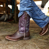 Damen Lady Rebel Pro Westernstiefel Braun geölt und Pflaume