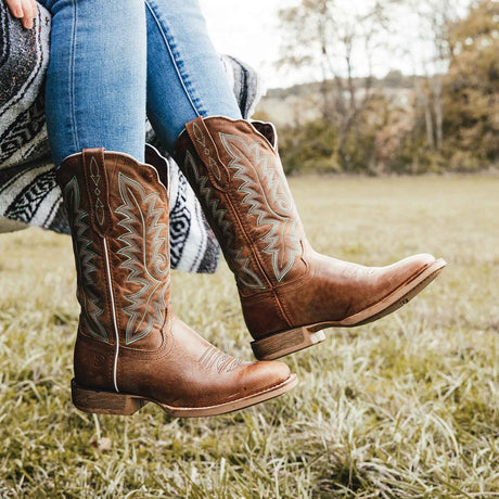 Damen Lady Rebel Pro Westernstiefel Brünierter Sand