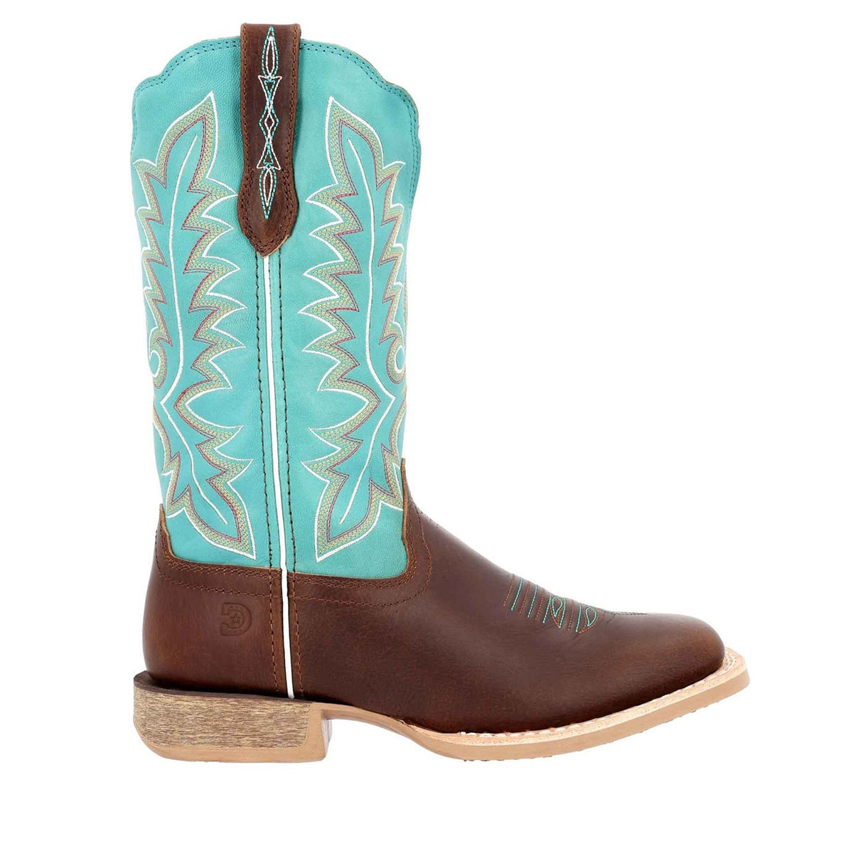 Damen Lady Rebel Pro Westernstiefel Kastanienbraun und Arktisblau