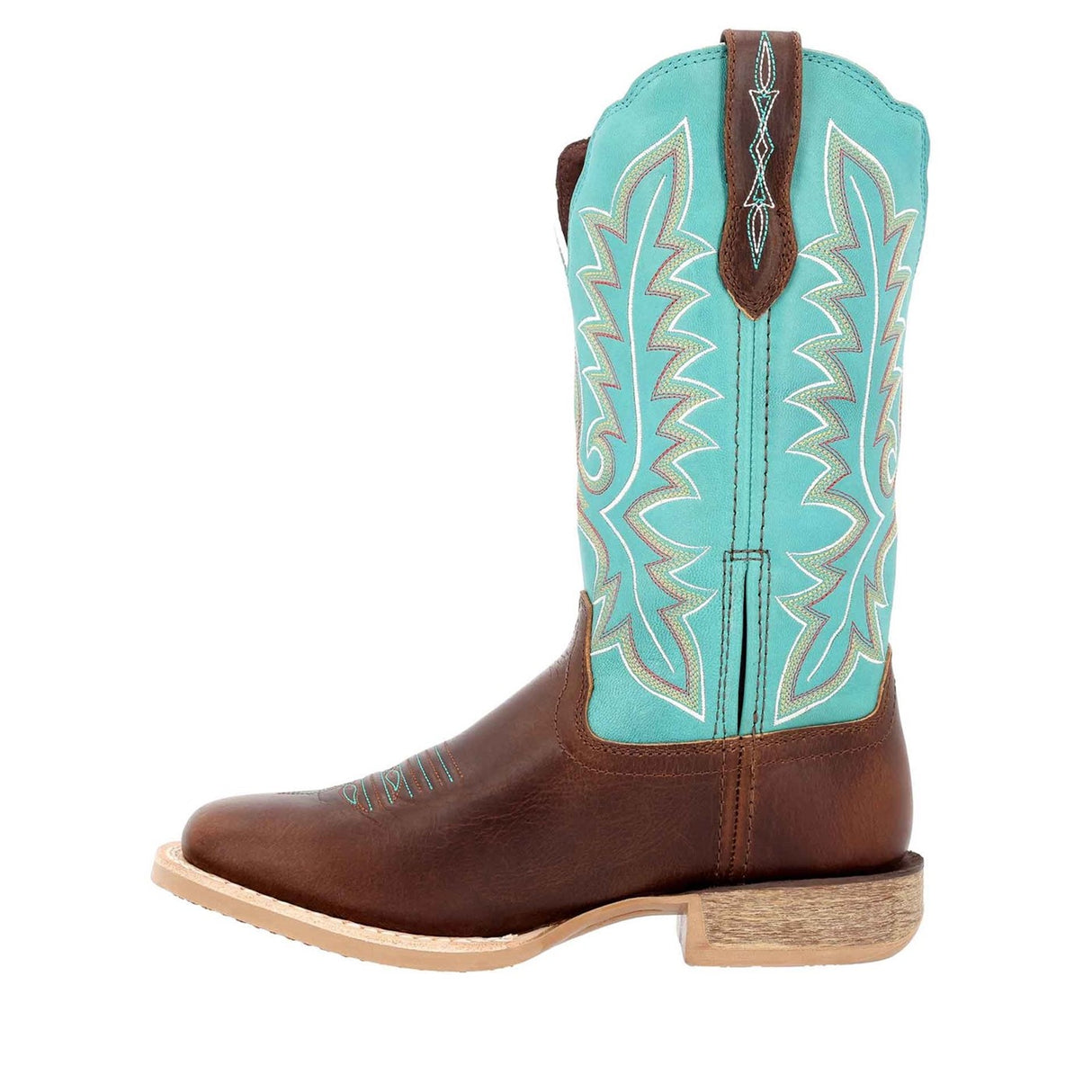 Damen Lady Rebel Pro Westernstiefel Kastanienbraun und Arktisblau