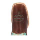 Damen Lady Rebel Pro Westernstiefel Kastanienbraun und Arktisblau