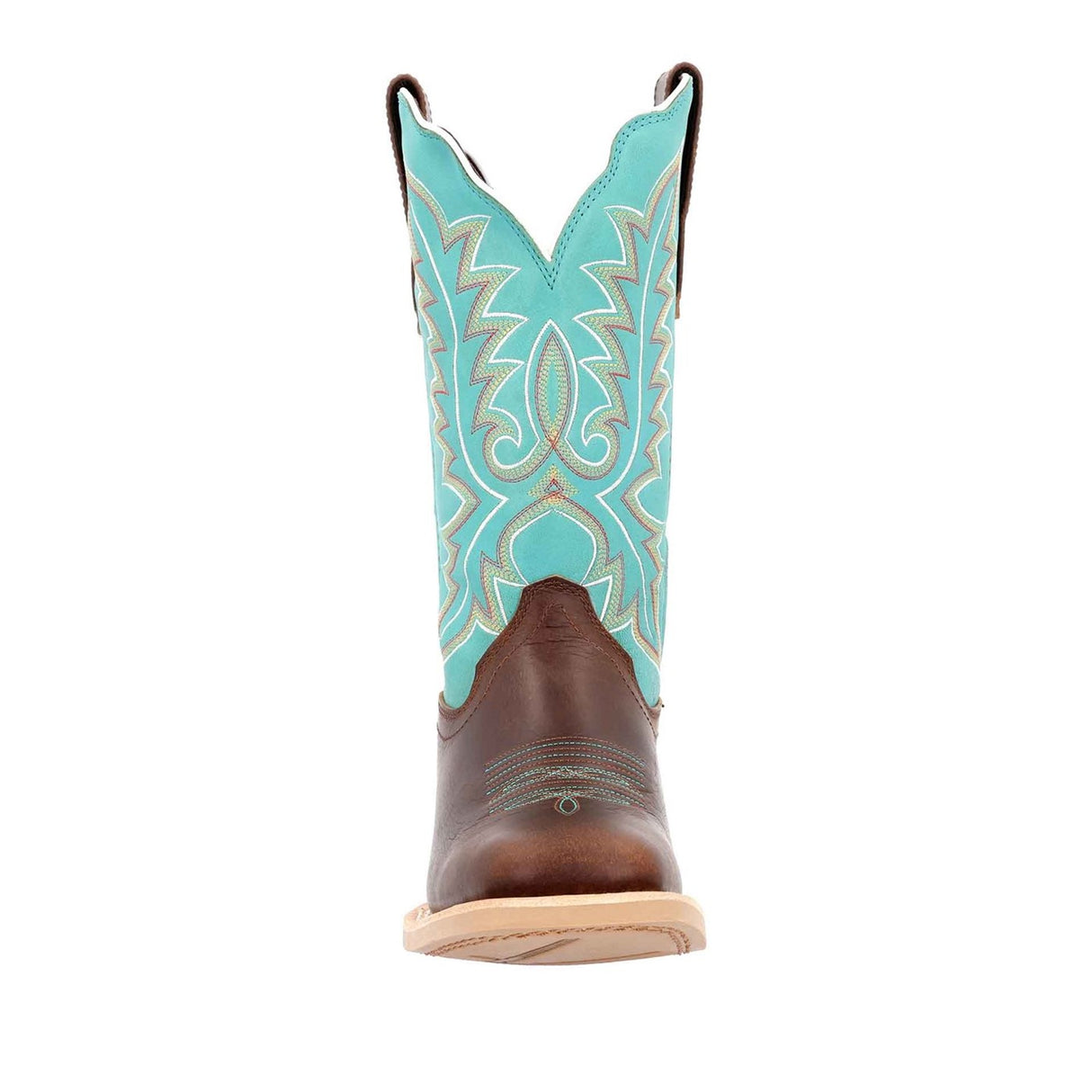 Damen Lady Rebel Pro Westernstiefel Kastanienbraun und Arktisblau