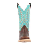 Damen Lady Rebel Pro Westernstiefel Kastanienbraun und Arktisblau
