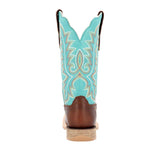 Damen Lady Rebel Pro Westernstiefel Kastanienbraun und Arktisblau