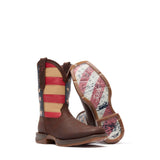 Herren Rebel Westernstiefel Braun USA-Flagge