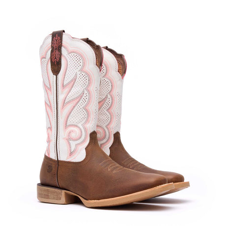 Damen Lady Rebel Pro Westernstiefel Trail-Braun Weiss