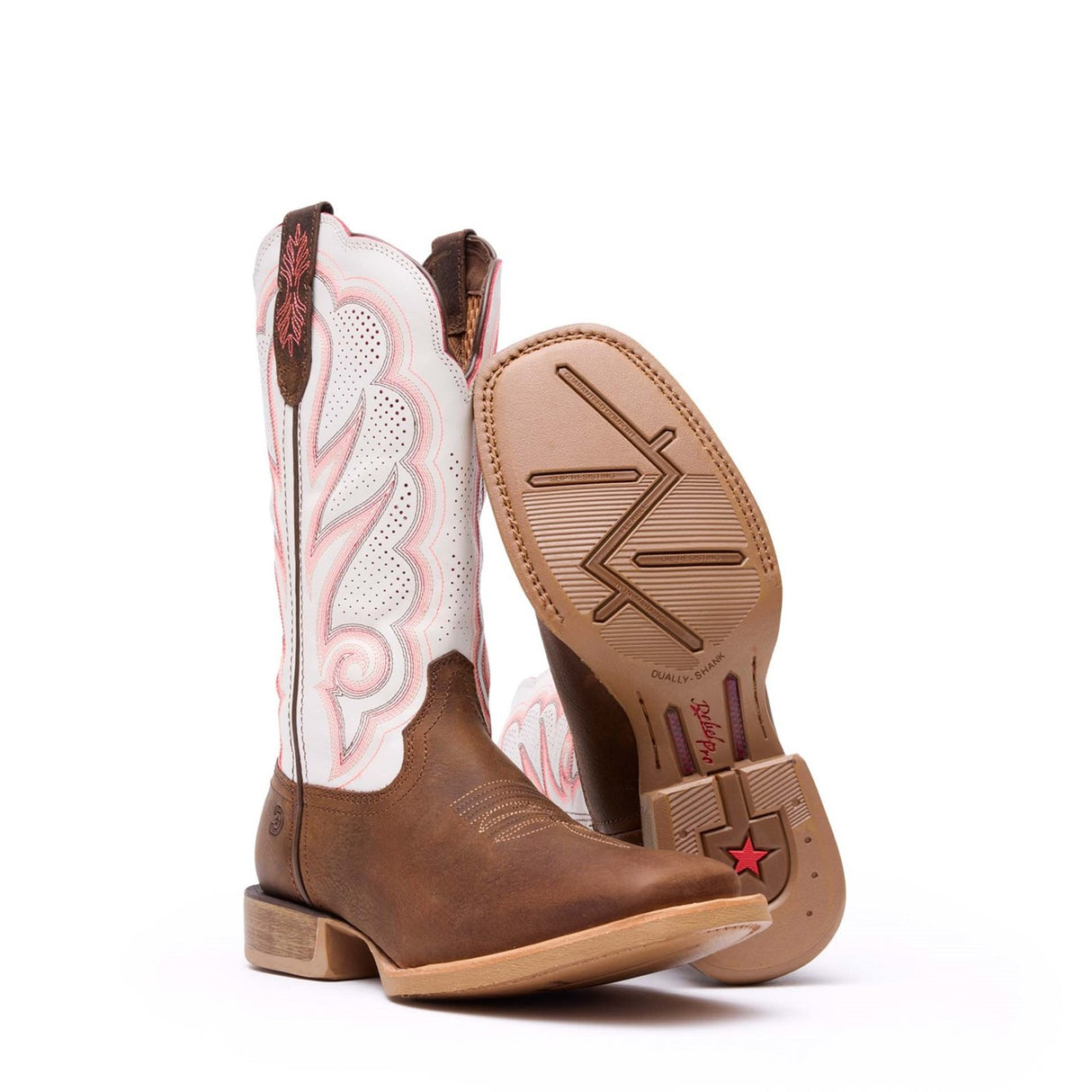 Damen Lady Rebel Pro Westernstiefel Trail-Braun Weiss